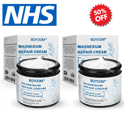 BQYOOMTM Magnesium skin repair cream👨‍⚕️NHS Approved (Psoriasis and Eczema Relief, Skin Repair, Even Tone, Acne and Dark Spot Treatment, Wart and Mole Removal)